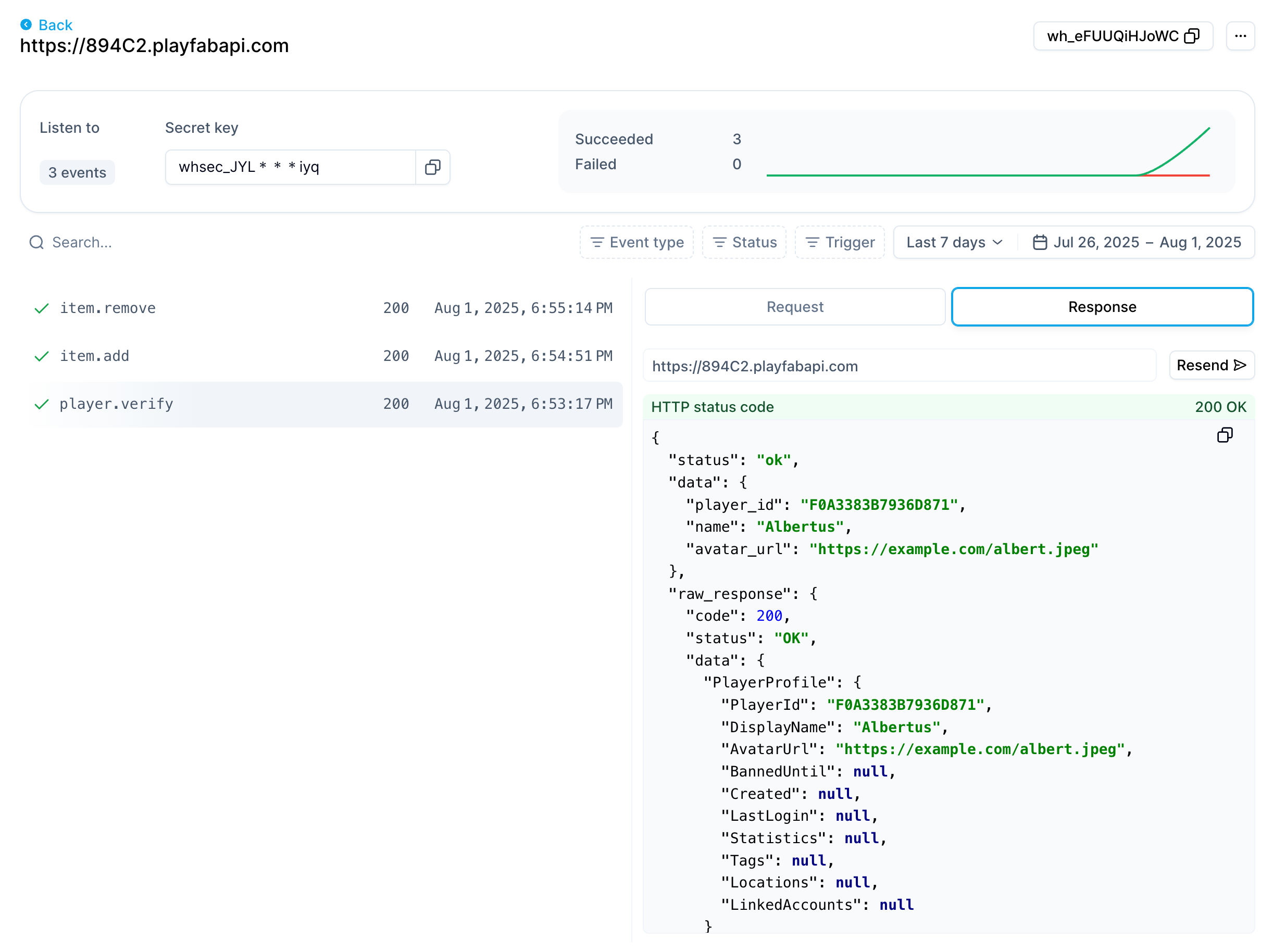 PlayFab Webhook