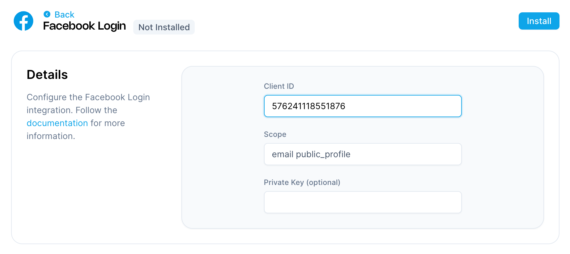 Facebook Login