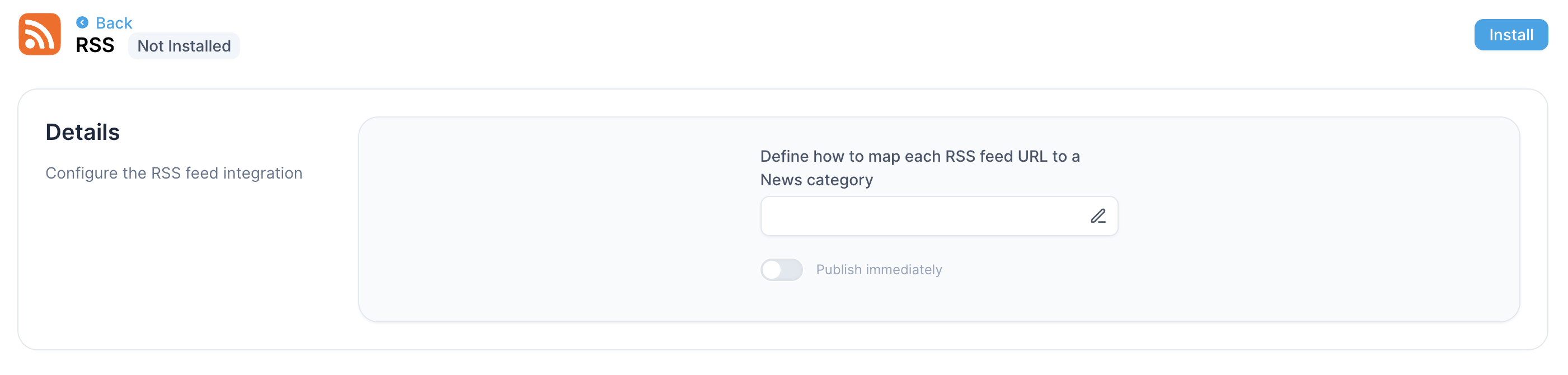RSS News plugin setup