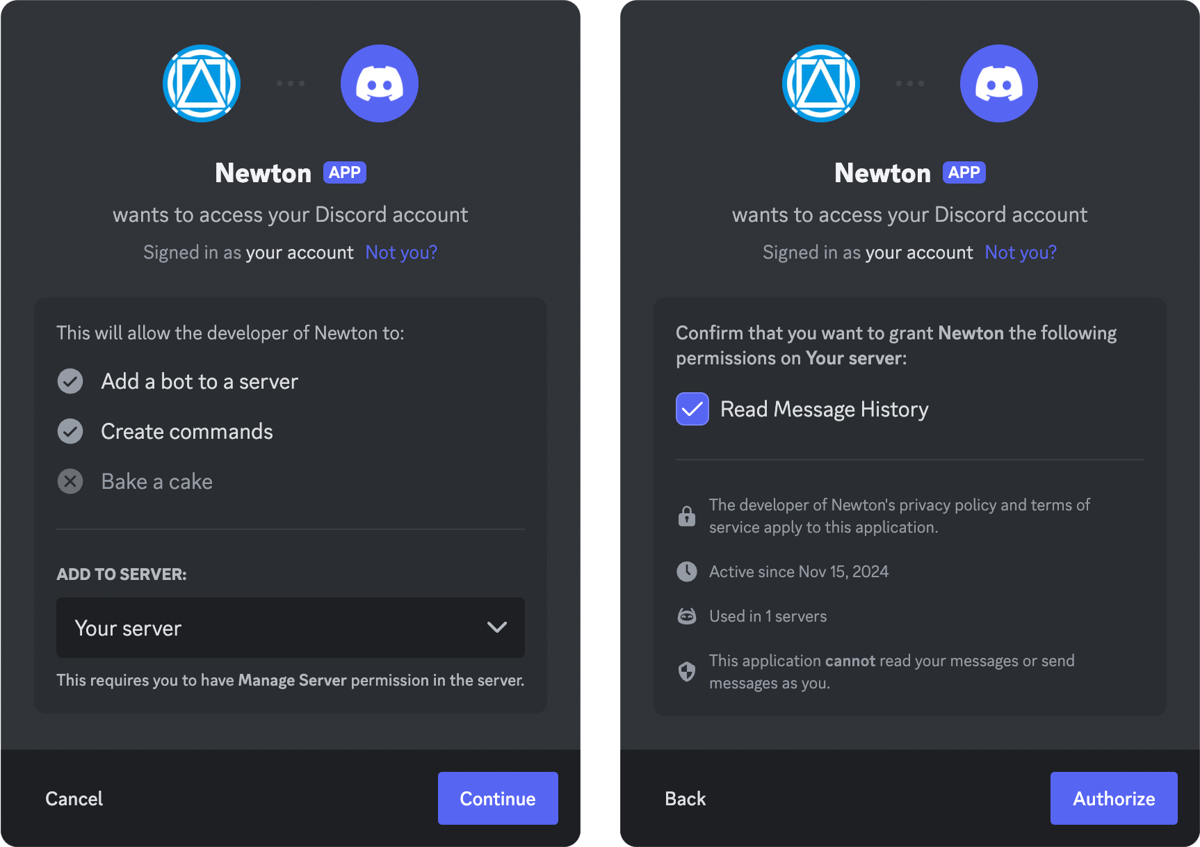 Bot invitation